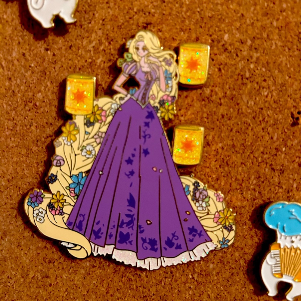 Rapunzel glitter enamel pin